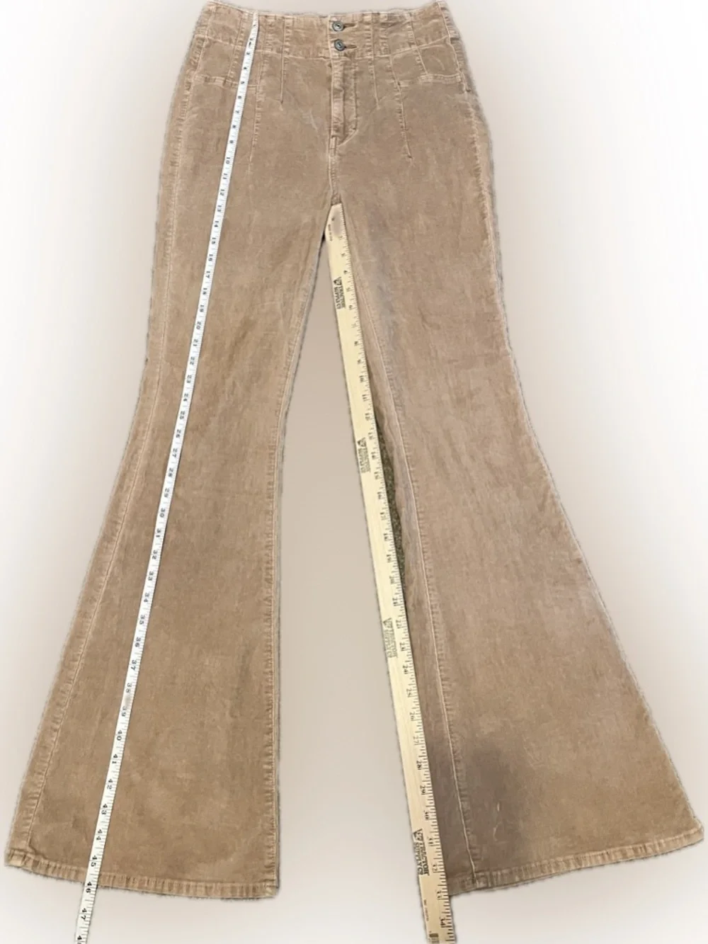 We the Free Mineral Wash Beige Wide-Leg Corduroy Jeans size 29